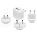 Dual-port USB Wall Charger - International Travel - 17w/3.4a - White