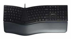 KC 4500 ERGO Keyboard - Corded USB - Black - Azerty Belgian