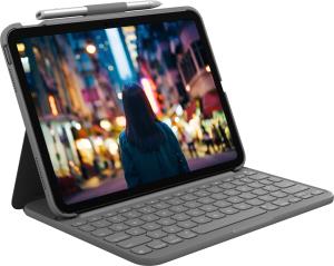 Slim Folio For iPad 10th Generation Oxford Grey Qwerty Dansk/ Norsk/ Svenska/ Suomalainen