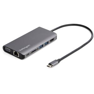 Mini Docking Station - USB-c Multiport Adapter - Hdmi / Vga - Pd - Sd - Ethernet - Audio & Mic - 30cm Cable