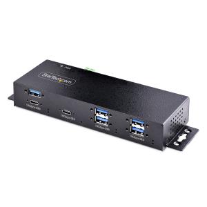 Industrial USB 10gbps Hub 7-port With Power Adapter, Metal, Mountable, 5x USB-a And 2x USB-c