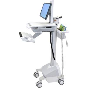 Styleview Emr Laptop Cart LiFe Powered (white Grey And Polished Aluminum) Eu