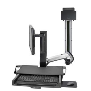 SV Combo System with Worksurface & Pan, Small CPU Holder (aluminum)