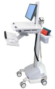 Styleview Emr LCD Cart SLA Powered Pivot (white Grey And Polished Aluminum) CHE