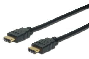 HDMI High Speed connection cable, type A M/M, 1m w/Ethernet, Ultra HD 60p, gold black