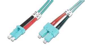 Fiber Optic Patch Cord, LC to SC Multimode 50/125 , Duplex Length 5m Class OM3