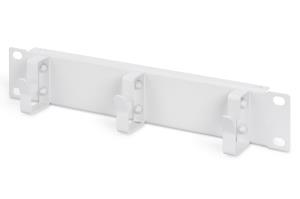 10in cable management panel, 1U 3x hoop, color grey (RAL 7035)