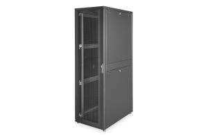 Server rack 42U, Unique, 2050x600x1000 mm perforated steel doors, color black (RAL 9005)