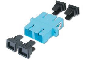 SC / SC Duplex Coupler, Blue Zirconia Ceramic Sleeve, Plastic housing, Multimode,inc.fixing material