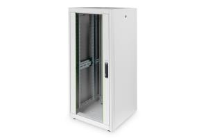 26U 19in Free Standing Network Cabinet 1300x600x600mm, color grey (RAL 7035), with glass front door