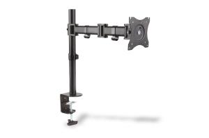 Single Monitor Desk Clamp Mount, black 45degree Swivel,45degree Tilt,rotate 360>,15