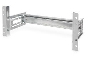 DIN rail holder, 4U, 178x483x223 mm, galvanized incl. din rail, variable depth and height