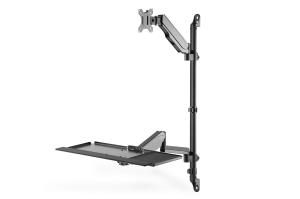 Sit-Stand Workstation wall single mount, black max load capacity: 1-8kg,max Screen Size: 17-32in