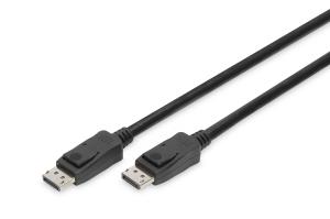 DisplayPort connection cable, DP M/M, 5m w/interlock, Ultra HD 8K, Vers. 1.3/1.4, black