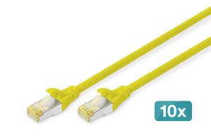 Patch cable - CAT6a - S/FTP - Snagless -  1m - yellow - 10pk