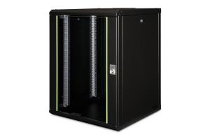 wall mounting cabinet, 16U Unique 820x600x600mm, black (RAL 9005)