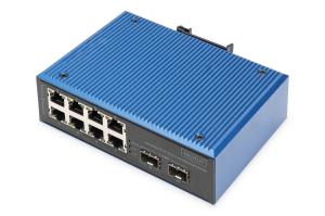 Industrial 8+2-Port Fast Ethernet Switch 8 Port FE RJ45 2 GE SFP Ports