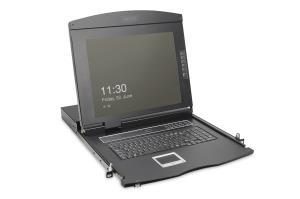 Modularized 43.2cm (19IN) HD TFT console with 1 port VGA. RAL 9005 black - IT keyboard