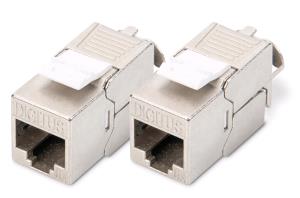 CAT6A Keystone Jack shielded, tool free connection - 2 Pcs