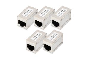 CAT6A modular coupler, full shielded RJ45 to RJ45 - 5 pcs