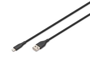 USB Silicone charging cable USB-A - Lightning USB 2.0 12W - 50cm black