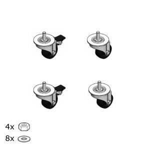 Set Of 4 Castors For Linkeo 19in Cabinets