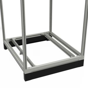 Set Of 4 Corner Extensions With 2 Blind Plinths 600 X 100mm Black