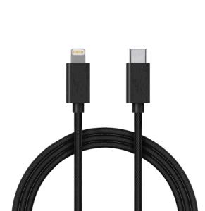 Travel Cable - USB-c - Lightning - 1.5m - Black