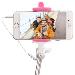 Cable Selfie Stick Pink 80mm Integrated Shutter Button