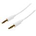 Audio Cable Slim 3.5mm Stereo - Male To Male 1m White