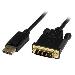 DisplayPort To DVI Active Adapter Converter Cable - Dp To DVI - Black 2m
