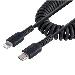 USB C To Lightning Cable - Coiled Cable - 1m Black