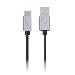 USB2.0a Male To USB-c Male Cable 1m Grey Aluminum