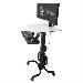 Workfit-c Sit-stand Workstation For Two LCD Monitors Dual With Mobile Cart Base (black/grey)