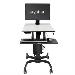 Workfit-c Sit-stand Workstation For Single Large Display Hd With Mobile Cart Base (black/grey)