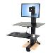 Workfit-s Sit-stand Workstation For Single LCD Monitor Ld (black And Polished Aluminum) (33-350-200)