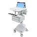 Styleview Laptop Cart SLA Powered 4 Drawers (white Grey And Polished Aluminum) CHE
