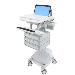 Styleview Laptop Cart SLA Powered 9 Drawers (white Grey And Polished Aluminum) CHE