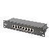 Patch panel CAT6 8-ports Shielded Black 10in