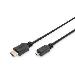 HDMI High Speed connection cable, type D - A M/M, 1m w/Ethernet, Ultra HD 60p, gold black
