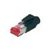 CAT6 modular RJ45 plug, Hirose TM21 8P8C, shielded, for round cable, incl. hood