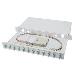 Fiber Optic Sliding Splice Box, 1U, Equipped 12x SC duplex, incl. M 25 Screw, Splice Cassette Color Pigtails OM3, Adapter