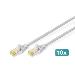 Patch cable - CAT6a - S/FTP - Snagless - Cu - 0.5m - grey - 10pk