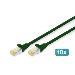 Patch cable - CAT6a - S/FTP - Snagless - Cu - 0.5m - green - 10pk