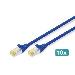 Patch cable - CAT6a - S/FTP - Snagless -  3m - blue - 10pk