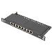 Patch Panel CAT6A shielded,8-Port 1/2U, 10in rack mount, black RAL 9005